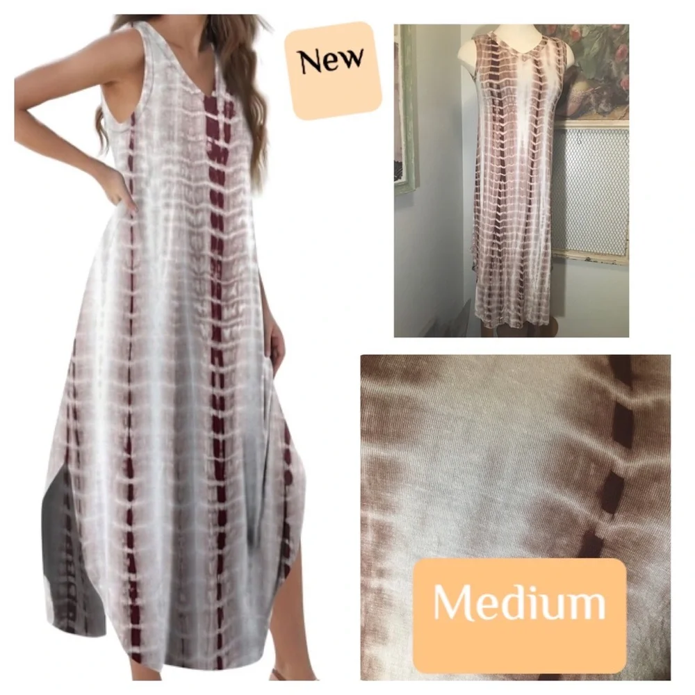 NEW Sleeveless Tie-Dye Maxi Dress - Picture 1 of 5